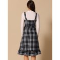 thumbnail image 3 of DARING DIVA Women's Ruffled Sleeveless Tie Waist A Line Plaid Dress XS Black White, 3 of 5