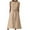 Beige, variant on Summer Linen Dresses for Women Sleeveless Button V Neck Sundresses Casual Midi Dresses Plus Size Beach Vacation Tank Dress with Pockets