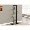thumbnail image 4 of Bookshelf, Modern Industrial 5-Tier Asymmetrical Zig-Zag, Taupe Shelves, Black Metal Base, 60"H | Taupe | MDF, 4 of 7