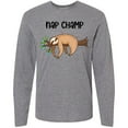 thumbnail image 3 of Inktastic Nap Champ Cute Sleeping Sloth Long Sleeve T-Shirt, 3 of 5