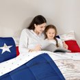 thumbnail image 5 of Homewish USA Flag Bedding Comforter Set 2pcs for Kids Children Teens,Abstract Vintage Twin Comforter Sets Microfiber,Lodge Cabin Breathable Bedding Set,Lightweight Room Decor,Reversible, 5 of 8
