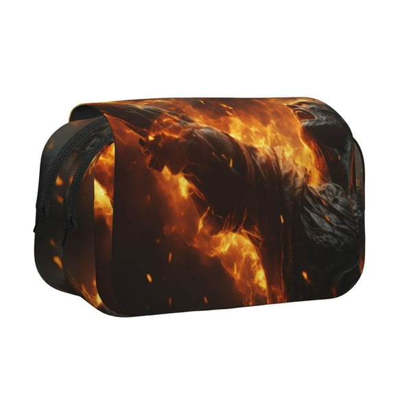 Easygdp Cool Fire Man para Estuche de Lápices con Tapa Flip, Suministros de Oficina y Universidad para Adolescentes y Adultos