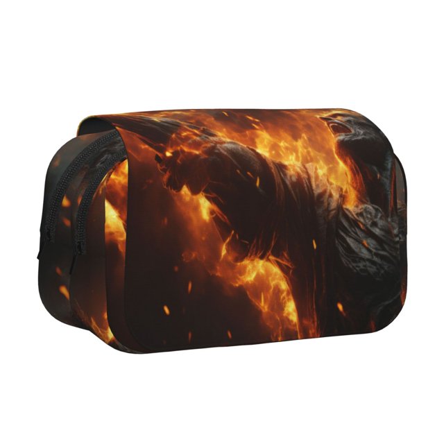 Easygdp Cool Fire Man para Estuche de Lápices con Tapa Flip, Suministros de Oficina y Universidad para Adolescentes y Adultos