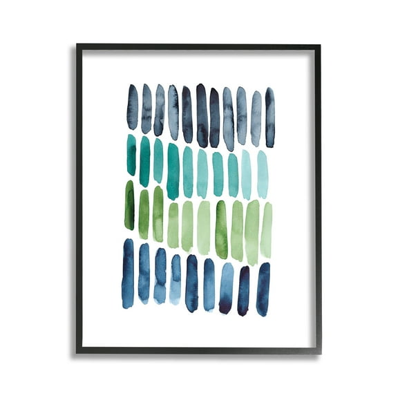 Stupell Industries Nautical Minimalist Shapes Abstract Painting Black Framed Art Print Wall Art, 11 x 14