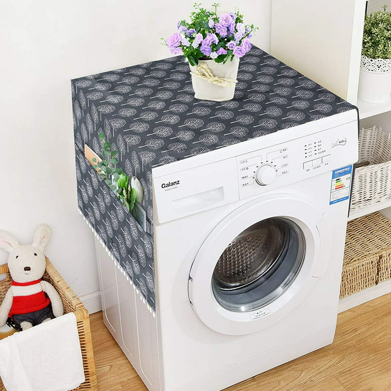 Anti-Slip Washer And Dryer Top Covers, Fridge Dust Cover, Washing Machine  Top Cover Front Load, With 6 Storage Bags