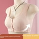 thumbnail image 3 of Sujetador tipo chaleco con tirantes anchos y sin aros con estampado de copas grandes con forma de hebilla delantera para mujeres de mediana edad y mayores, 3 of 5