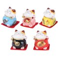 thumbnail image 4 of 5Pcs Innovative Fortune Cat Ornament Mini Ceramic Auspicious Cat Art Crafts, 4 of 9
