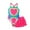 Hot Pink, variant on Utlike Girls Bathing Suit 2 Pcs Swimsuit Pink Heart Print High Waist Bikini Sets With Solid Color Skirt Easy Care And Comfortable Fit Swimwear Size 4 Years-5 Years