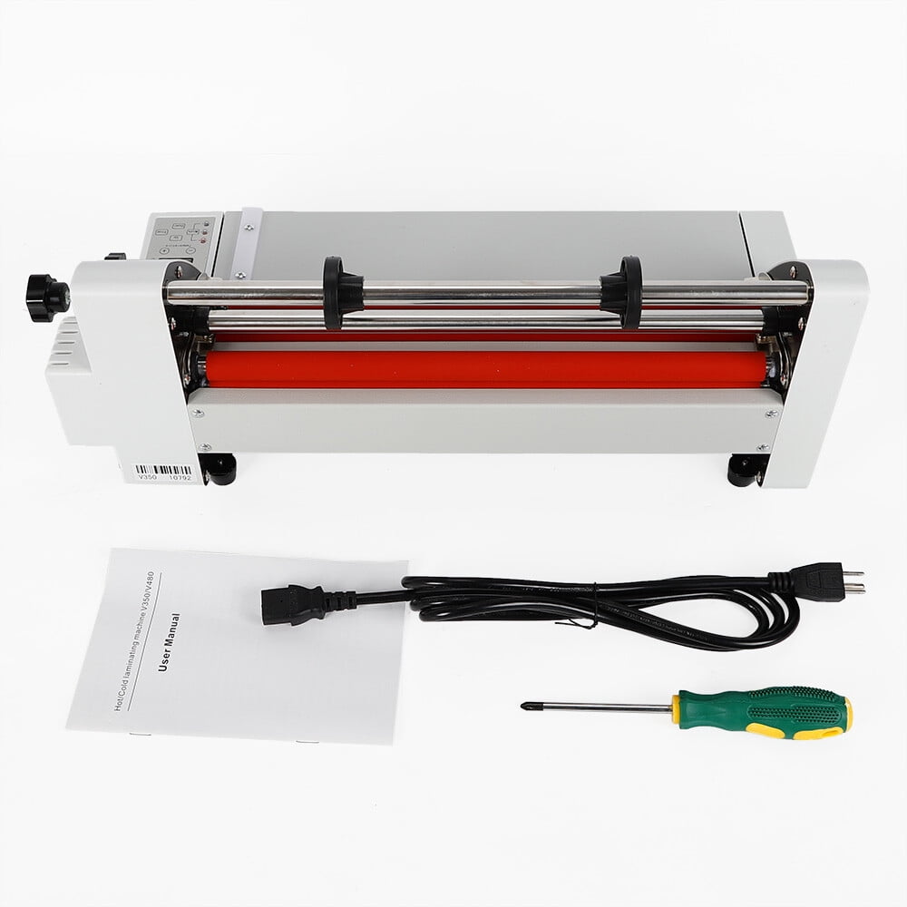 13inch Hot Cold Roll Laminator Laminating Machine+Single&Doubel Sides Laminating for Cross-patterned Films