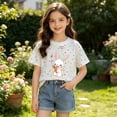 thumbnail image 4 of WAVSUF Kids Graphic T-Shirt Cotton Comfort Short Sleeve Crew Neck Summer Trendy Cute Tee White Size 10-12, 4 of 6