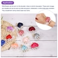 thumbnail image 4 of Pulsera de muñeca de flores artificiales Uxcell, paquete de 1 rosa, decoración para novias y novios, 7x7cm, púrpura claro, 4 of 5