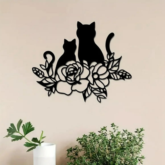 fsxdhpcsgfc Modern Black Metal Pendant Art Home Decoration Living Room Unique Cat Personality Concept Pendant Car Garland Outdoor 100 Ft Cedar Garland