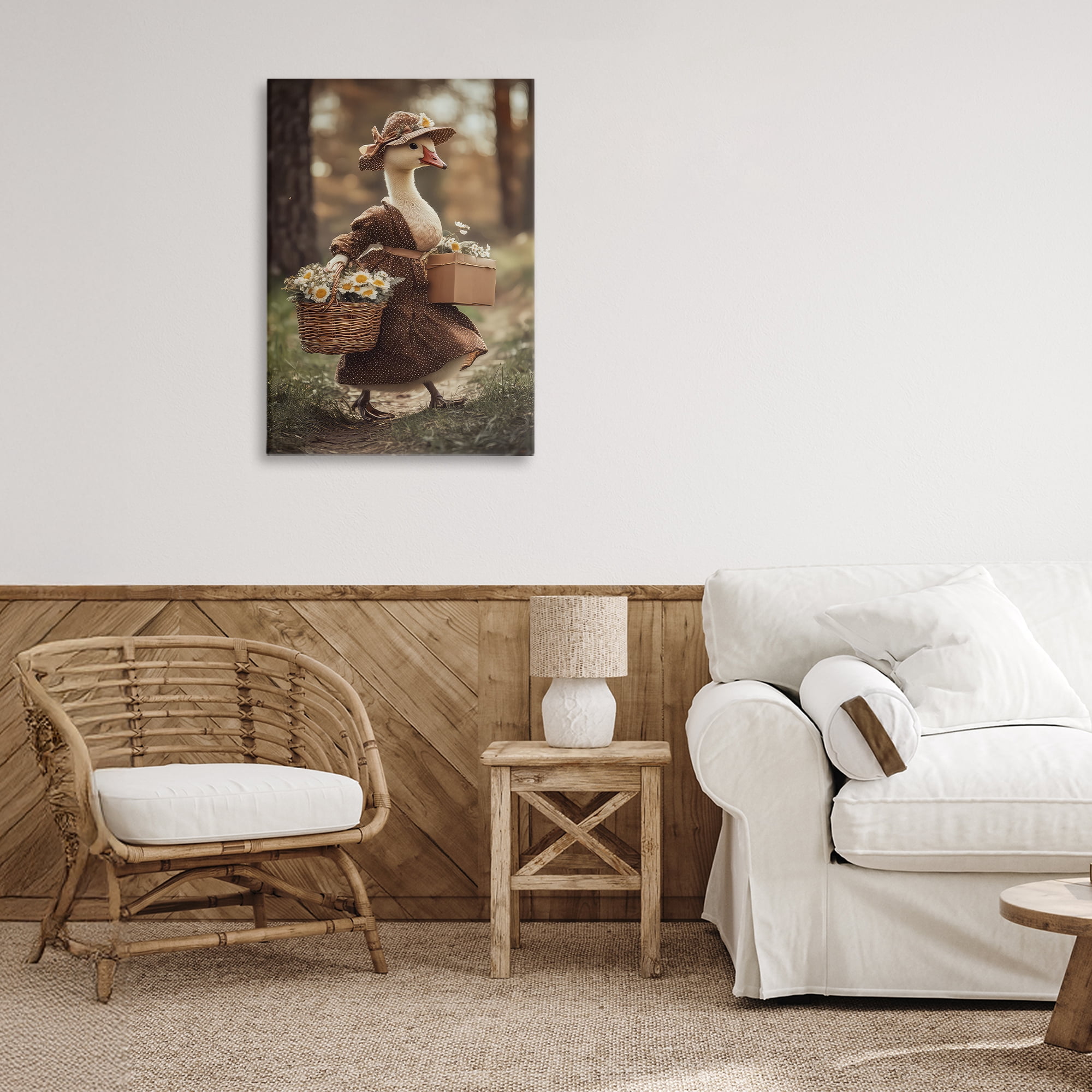 Stupell Industries Mother Goose with Flowers Canvas Wall Art, design by The Wands Want