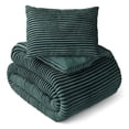 thumbnail image 2 of Mainstays Kids Dark Green Solid Plush Ribbed Corduroy Comforter Set, Twin, 2 Pieces, 2 of 8