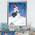 thumbnail image 1 of Designart Christmas Snowman Playing Guitar II Traditional Framed Wall Art, 1 of 4