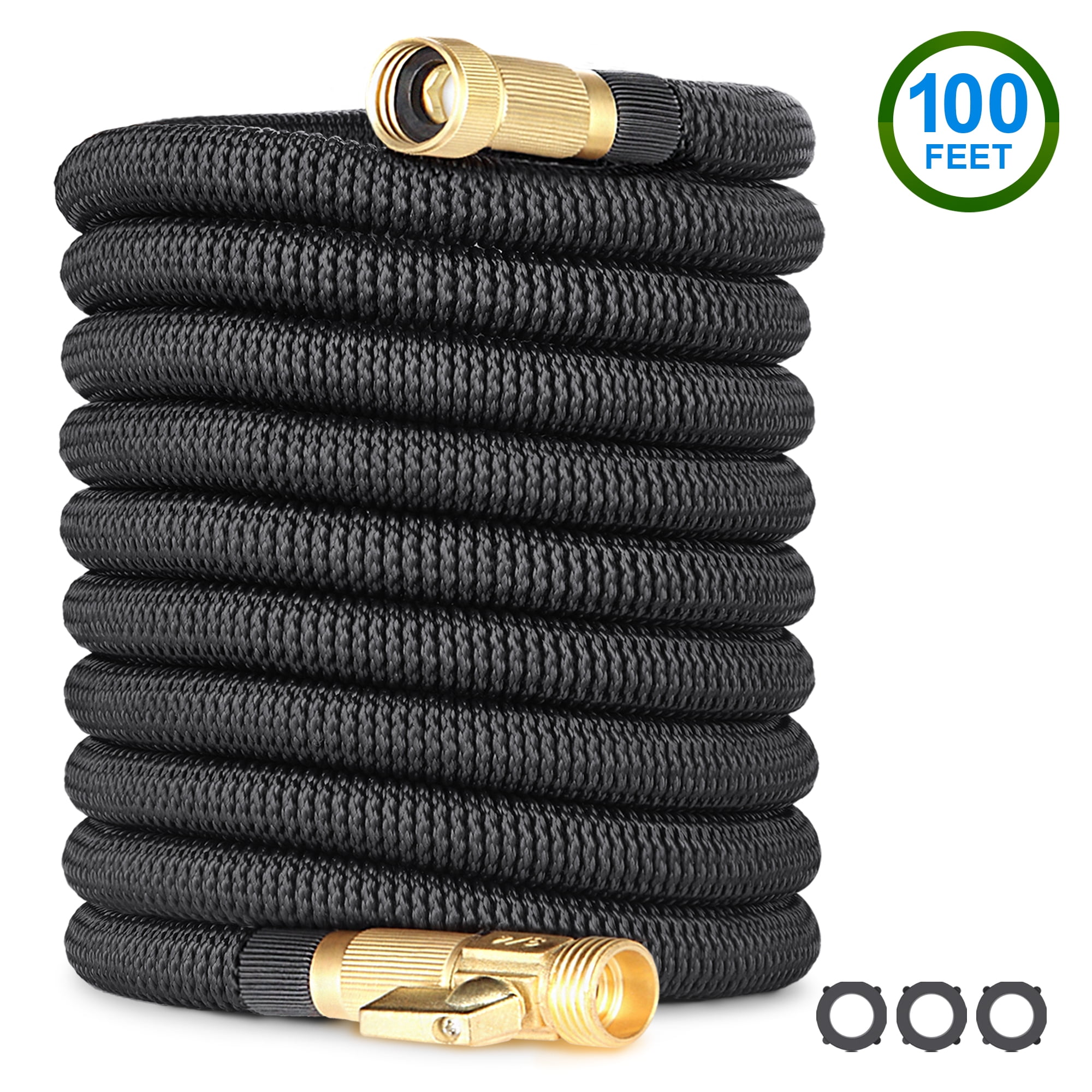 EcoEarth 3/4" dia x 100 Ft Expandable Black Garden Hose, Flexible Water