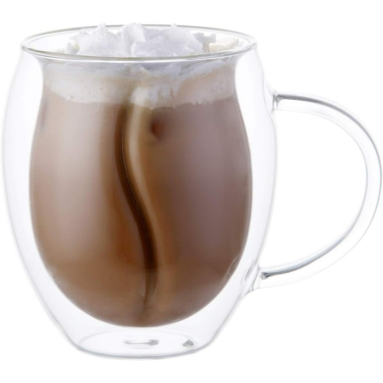 Insulated Coffee Mugs - Double Wall Glass Coffee Mugs Clear Glass Coffee  Cups 12.7 Oz with Handles for Hot Beverages Cappuccino, Latte, Big Tea Cup. Glass  Cups Best Coffee Gifts - Walmart.com