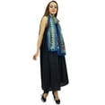 thumbnail image 1 of Bimba Women's Designer Navy Blue Dress With Floral Printed Scarf Summer Wear - 20, 1 of 5