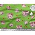 thumbnail image 3 of Soimoi Green polyester Crepe Fabric Spruce Leaves & Rose Floral Printed Craft Fabric by the Yard 52 Inch Wide, 3 of 3