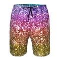 thumbnail image 4 of Naloa Glitter Rainbow Men's Beach Shorts, Surfing shorts, Swim trunks, Quick Dry Swim Trunks for Surfing Beach Fun - Medium, 4 of 9