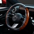 thumbnail image 1 of Funda para volante de coche con diseño de madera de durazno, tipo tarjeta, hebilla, antideslizante, ultrafina, para verano, universal, 1 of 5