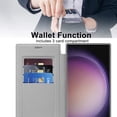 thumbnail image 5 of Dteck Magnetic Wallet Case for Samsung Galaxy S25 Ultra,Shockproof Leather Card Slots Case Built-in Camera Lens Protector Plating TPU Compatible with Mag Safe Back Cover for Galaxy S25 Ultra,Grey, 5 of 7