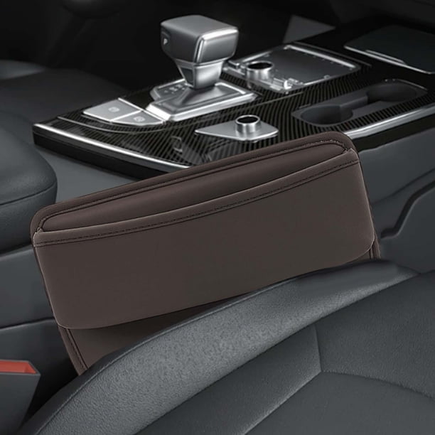 Organizador de relleno para espacio de asiento de coche, organizador de coche, caja de almacenamiento automotriz de ajuste Universal Marrón