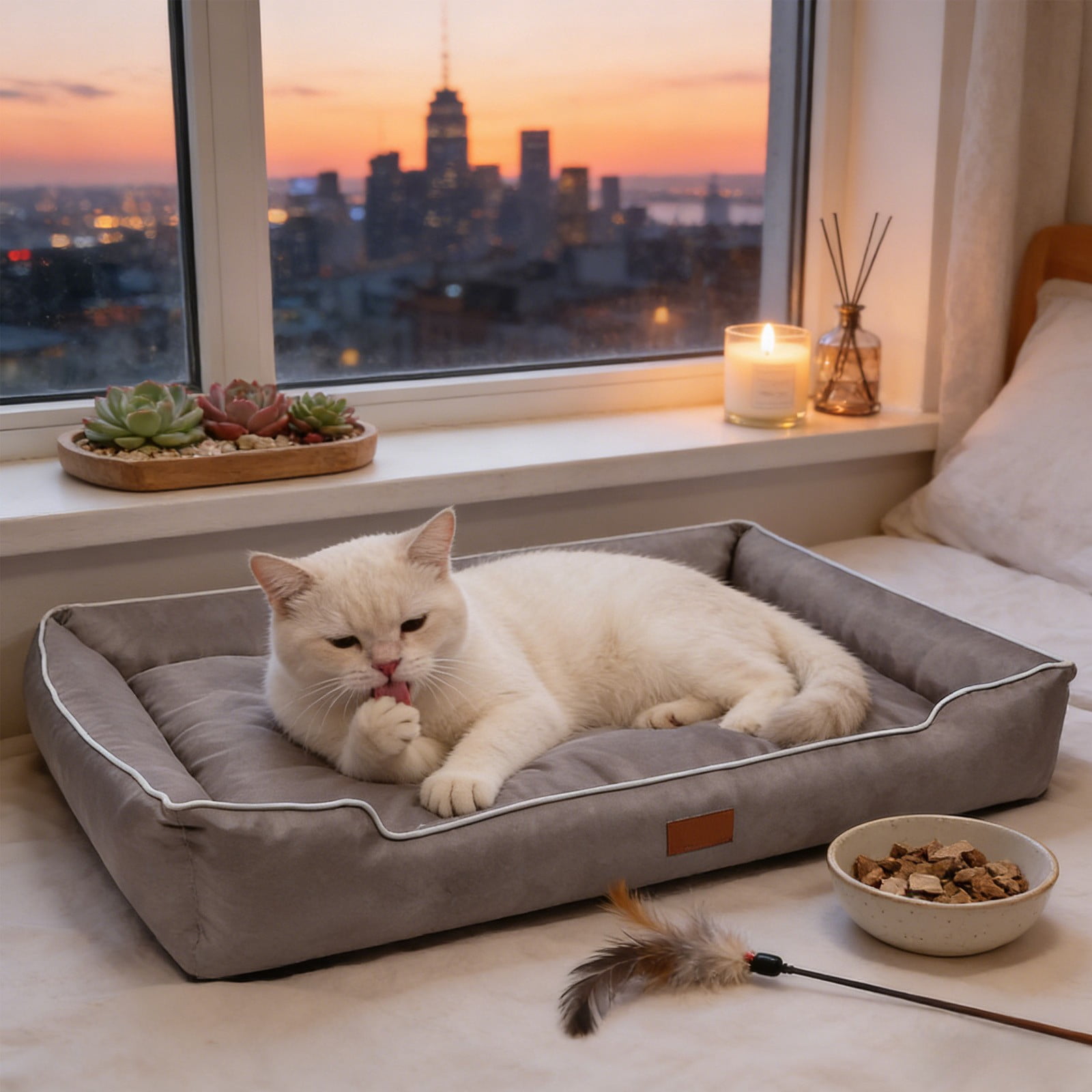 Viflosae Pet Bed Pet Beds Dog Beds Medium Sized Dog Waterproof Antiskid Lint Rectangle Dog Bed Soft Comfortable Pet Mat House for Small Dogs and Cats Under 27.55lb Indoor Outdoor Cozy Rest Mat