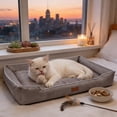 thumbnail image 4 of Kraoden Waterproof Antiskid Pet Bed for Small Dogs and Cats, Soft Comfortable Lint Rectangle Mat with Supportive Edges for Indoor Outdoor Use, Durable Cozy Resting Mat, 4 of 6