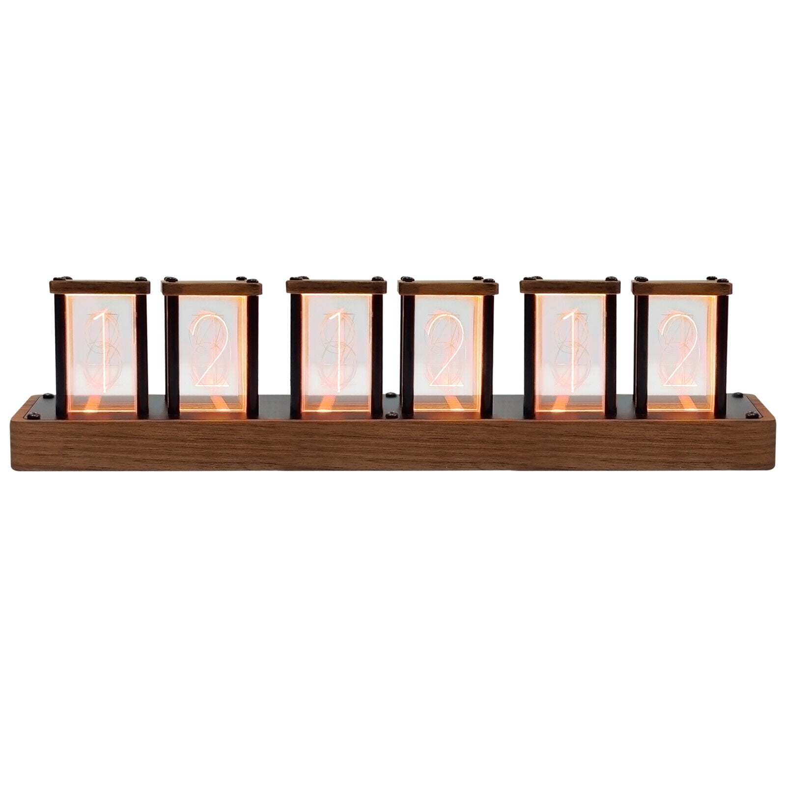 6 in 1 RGB Retro Nixie Tube Clock Digital LED Desk Clock USB Powered