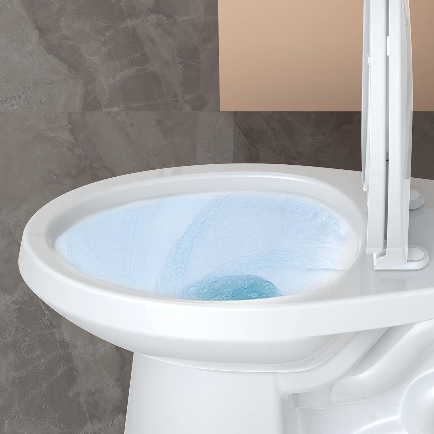 M optimized Two-Piece Toilet, Elongated Toilet With Soft Close Seat, 1.28 Siphonic Flush Toilet with ADA Chair Height 21inch White