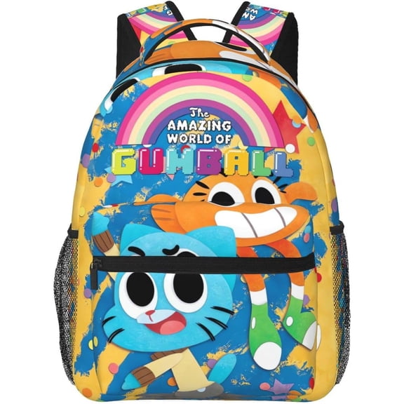 Anime The Amazing World of Gumball Backpack Canvas Funny Couple Backpacks 3D Large Capacity Travel Bags Gym Daypack Unisex Style-9