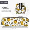thumbnail image 3 of Cauagu Cute Bee Print Leather Pencil Pen Case - Stationery Bag Portable Stationery Bag Big Capacity Pencil Pouch Cosmetic Organizer Bag for Men & Women, 3 of 7