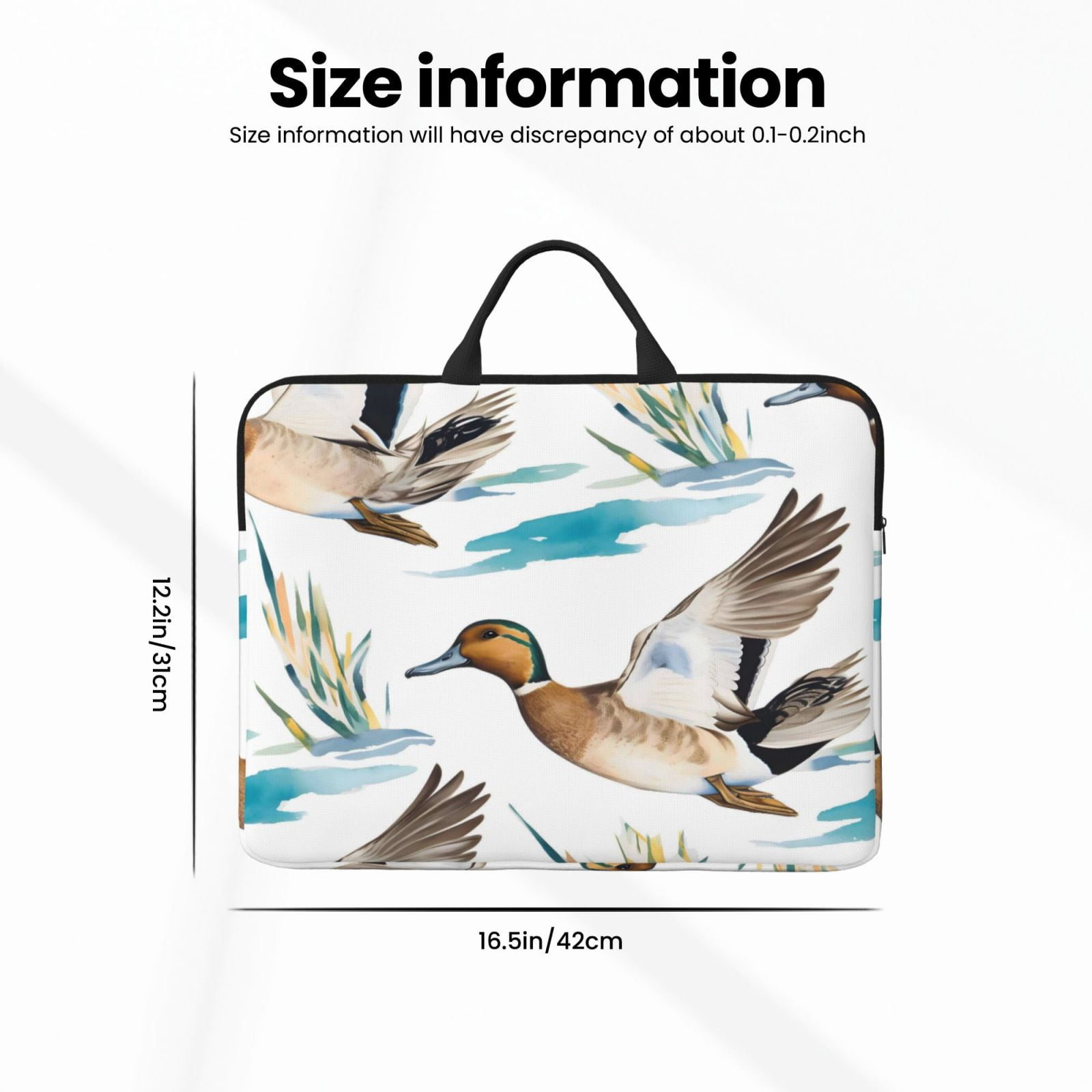 Laptop Sleeve Bag For Women Men 14inch Waterproof Durable Protective Computer Carrying Cover Handle Laptop Case Bag Water Duck