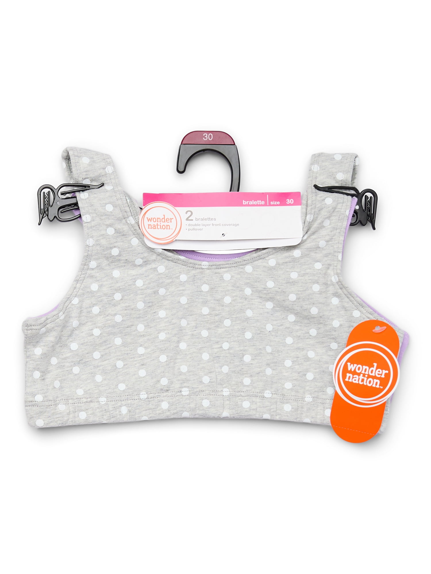 Wonder Nation Girls Scoop Bralette Bra, 6-Pack, Sizes XS-XXL