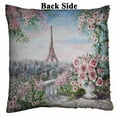 thumbnail image 2 of PKQWTM Summer In Paris Gentle City Landscape Flower Rose Leaf Reversible Mermaid Cushion Cover Home Decor Sequin Pillow Case Size 18x18 inches, 2 of 2