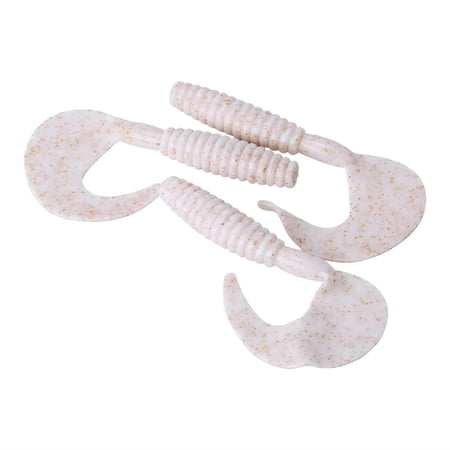 Sarapandan 3pcs Silicone Maggot Grub Saltwater Soft Bass Fishing Lures Bait Tackle (white)