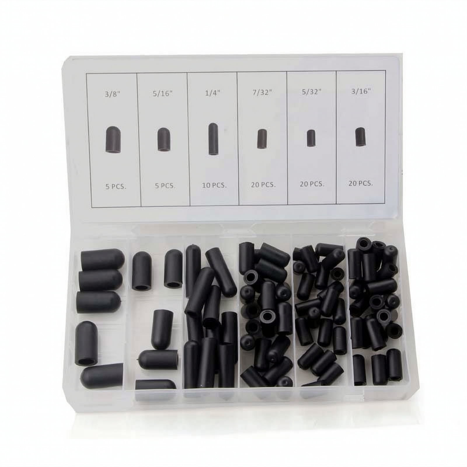 Fzaqwen 80 Piece Rubber Vacuum Cap Kit with Clear Multi-slot Storage Case Universal Fit for Garage Use and Blocking Unused Lines