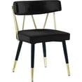 thumbnail image 3 of Meridian Furniture Rheingold Black Velvet Dining Chair (Set of 2), 3 of 5