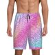 thumbnail image 1 of Balery Fun Rainbow Pink Pantalones cortos de pijama de punto de algodón para hombre con cinturilla y bolsillos-XX-Large, 1 of 6
