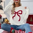 thumbnail image 5 of BLVB Christmas Sweaters for Women Casual Holiday Sweaters Long Sleeve Round Neck Cozy Tops Pullover Fall Winter Clothing, 5 of 7