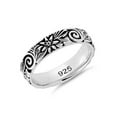 thumbnail image 2 of 925 Sterling Silver Oxidized Platinum Plated Flowers Nature Inspired Women Valentines Day Gifts Ring, 2 of 4
