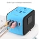 thumbnail image 3 of Adaptador de viaje universal mundial con convertidor de enchufe de alimentación de 4 USB 1 pieza-negro, 3 of 4