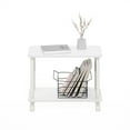thumbnail image 5 of Furinno Turn-N-Tube Modern Rectangle End Table, Side Table with Casters, White/White, 5 of 5