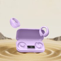 Wireless Earbuds Bluetooth Headphones 48hrs Play Back Sport Earphones with LED Display Over-Ear Buds with Earhooks Built-in Mic Headset for Workout - Purple