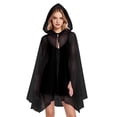 thumbnail image 2 of JOANKDMI Women Tulle Hooded Cape Sheer Mesh Cloak Fairy Witch Cosplay Costume for Halloween Party Bridal Wedding Layered Capelet, 2 of 6