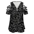 thumbnail image 3 of Circuits de Course-Modèle T-Shirt pour Femmes Nouvelle Mode Imprimé Fermeture Éclair Col en V Manches Courtes T-Shirts Décontractés Grande Taille Circuit de Course, 3 of 5