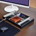 thumbnail image 3 of Men's Valet Tray with Charging Slot, 4-Compartment PU Leather Catchall Organizer, Dresser Nightstand Entryway Storage for Phone, Wallet, Keys, Watch & Accessories, 3 of 5