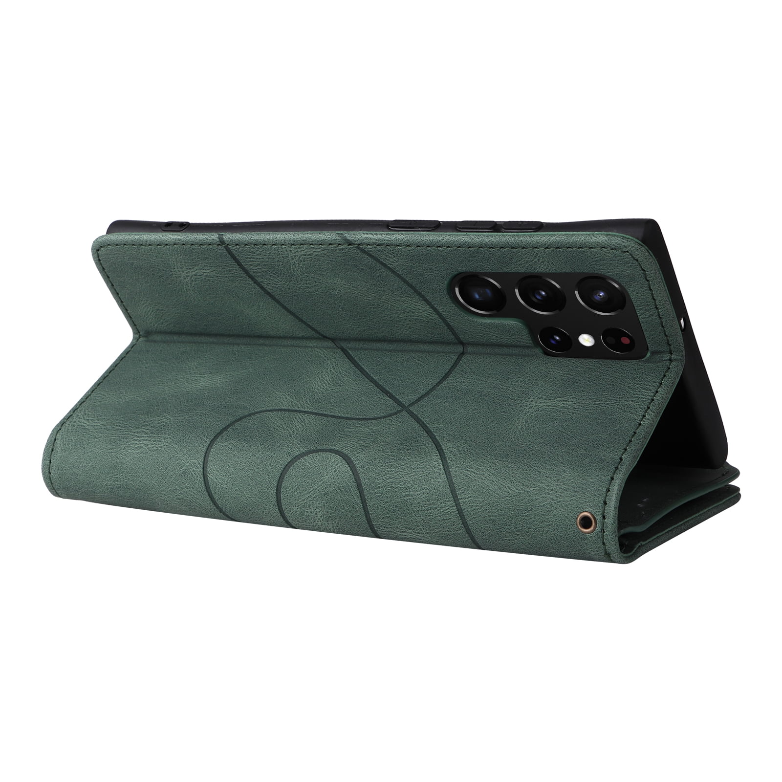 Dteck for Samsung Galaxy S23 Case 2023 6.1 Inch Wallet with 9 Card Slots, Zipper Pocket PU Leather Folio Flip Phone Case with Wristlet Strap for Samsung Galaxy S23 5G,Green