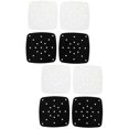 thumbnail image 1 of Juntas para freidoras de aire, 8 piezas, almohadillas para alimentos, resistentes a altas temperaturas, alfombrillas de silicona antiadherentes para freidoras de aire, parrilla blanca, 1 of 6